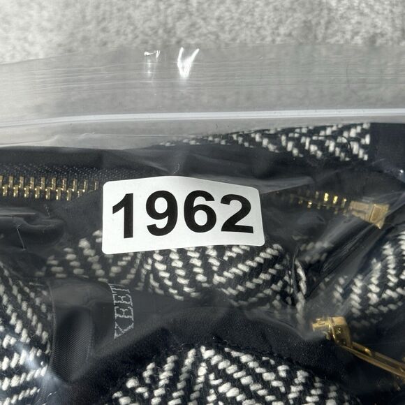 Merokeety Jacket Womens Small Black White Herringbone Vest Casual Neutral Preppy - Picture 7 of 7